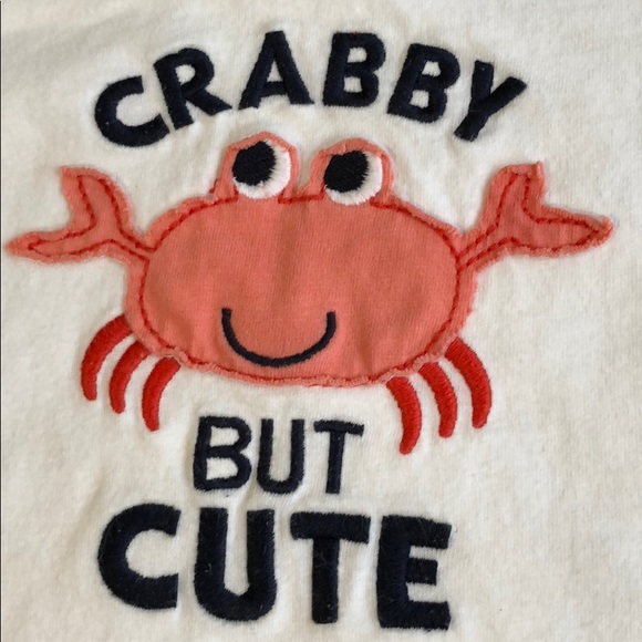 Carters Infant Boys White Crabby But Cute Set - Picture 3 of 5